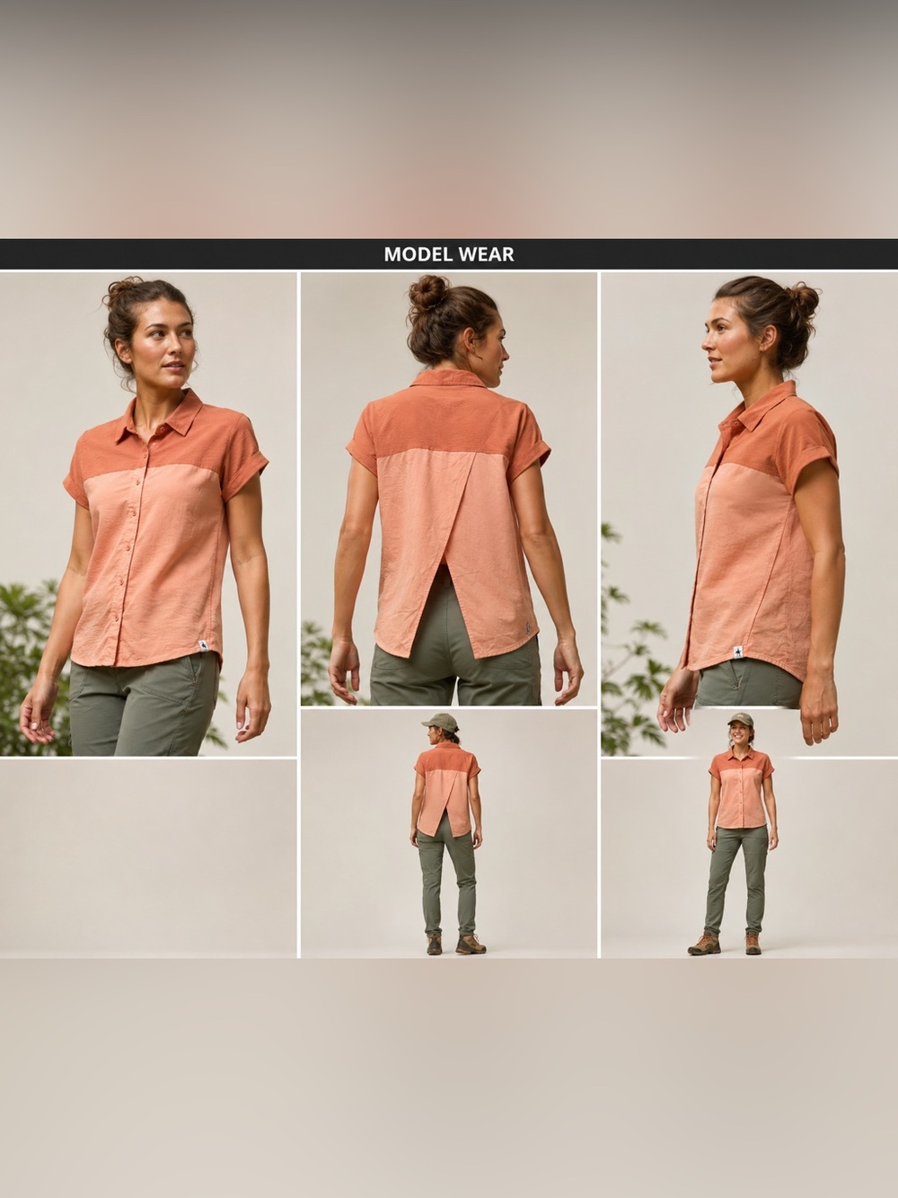 Smartwool Merino Wool Blend Button Front Hiking Shirt Women’s XS Peach Vented